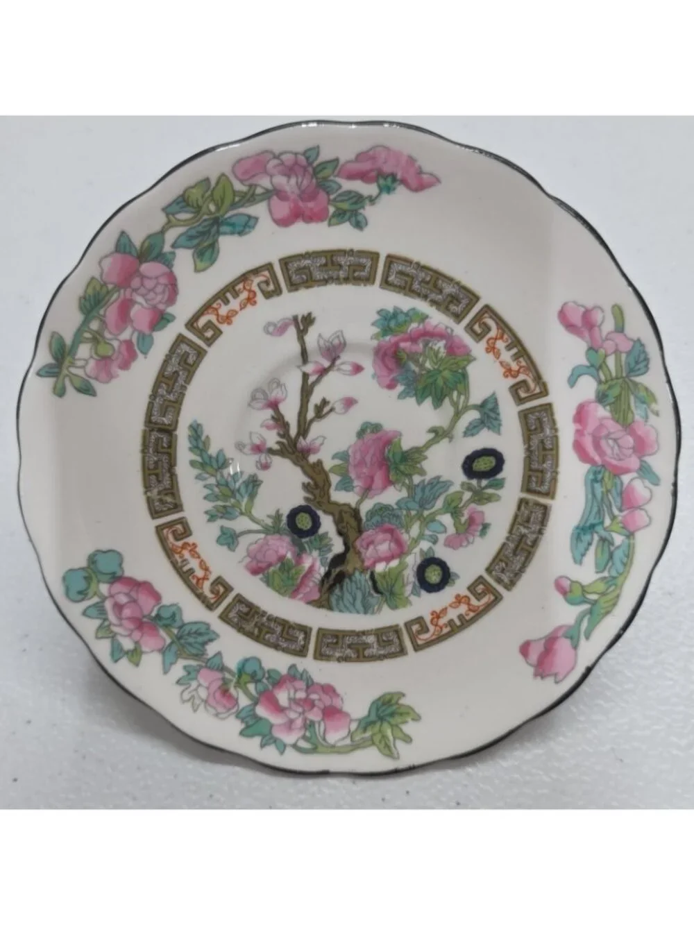 Grosvenor Bone China Indian Tree Demitasse Cup & Saucer Set Made In England 50's